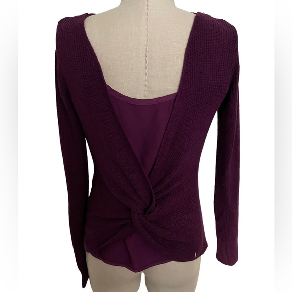 WHBM Purple Boatneck Sweater with Cross-Back Detail Size XXS - Picture 7 of 11